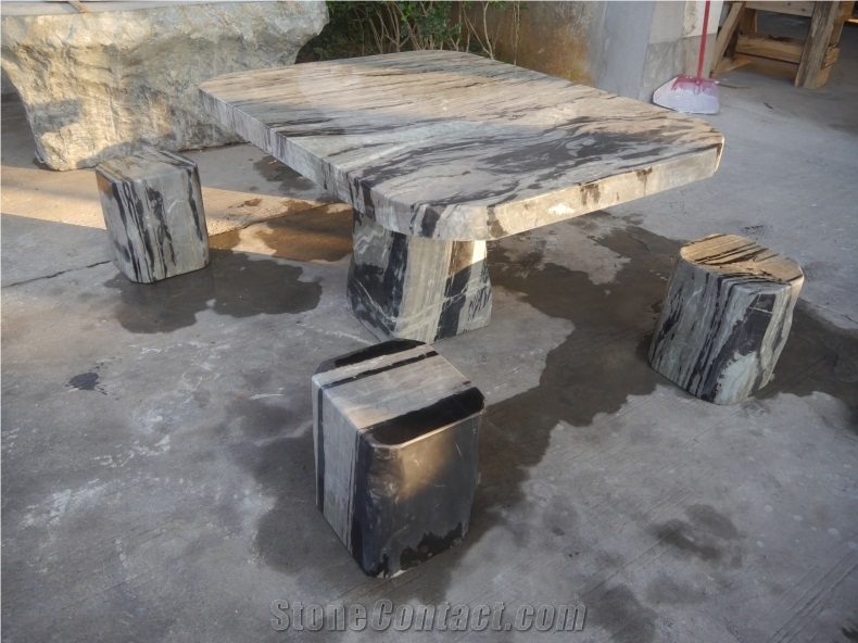 Nine Dragon Jade Outdoor Nature Shape Table Sets