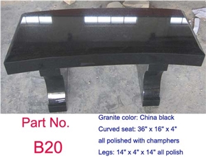 China Shanxi Black Granite Polished Benches