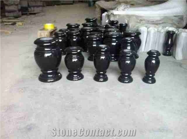 Shanxi Black Granite Vase,Black Granite Turned Vases,Shanxi Black Vases,Black Granite Vases