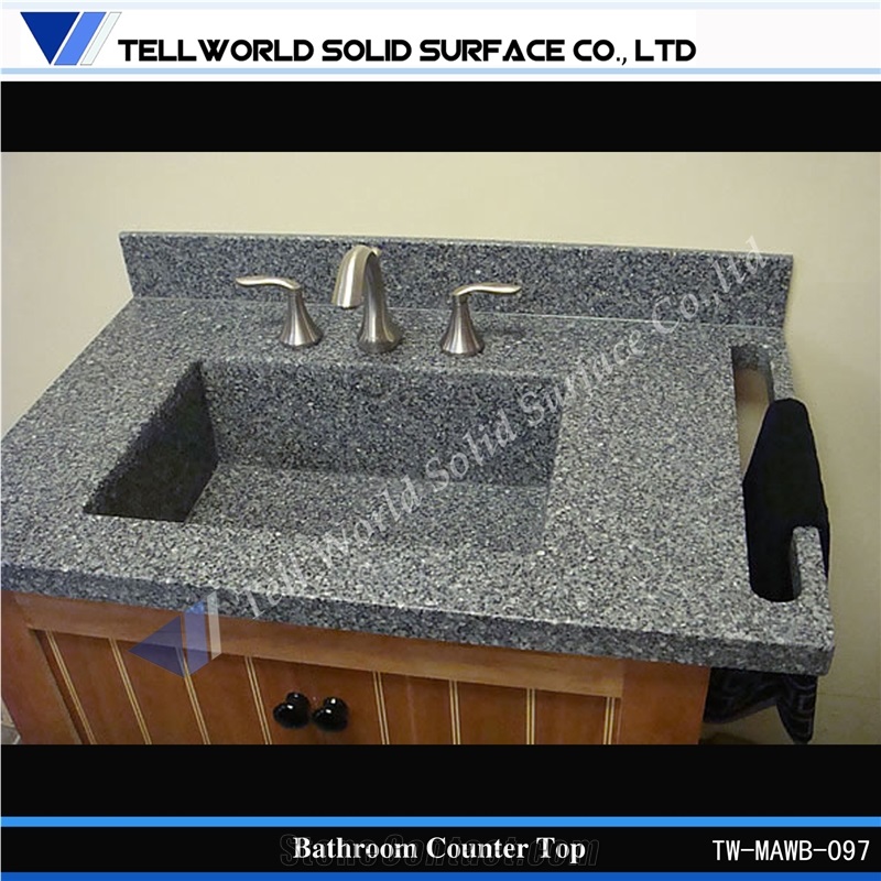 A Very Popular Bathroom Manmade Stone Oval Counter Top Wash Basin