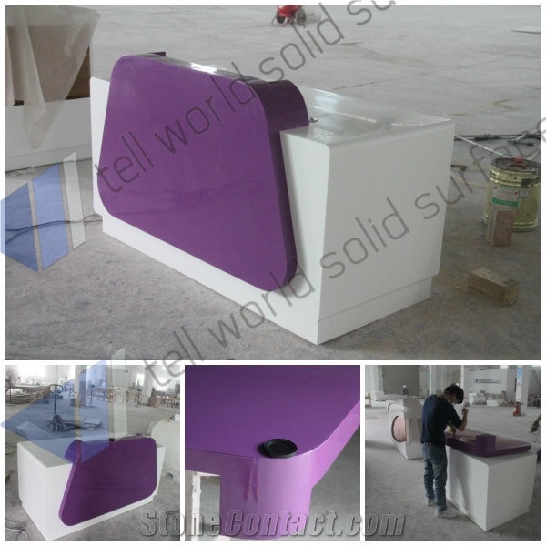 Artifcial Stone Fashion Led Reception Counter