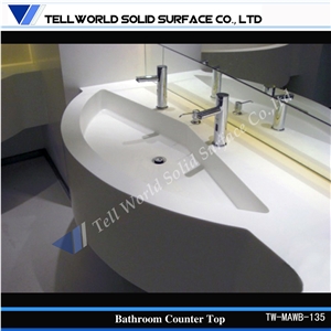 Bathroom Solid Surface Oval Basin Hand Wash Basin
