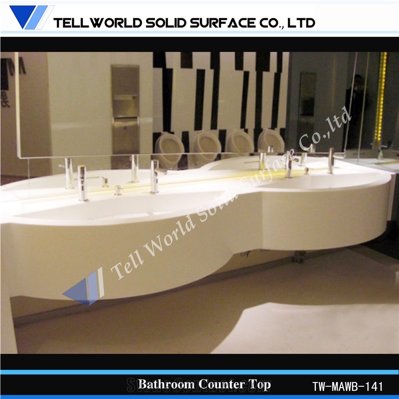 China Manufacturer Bathroom Design Solid Surface Bathroom Square/Rectangle Sink