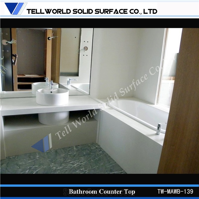 China Manufacturer Bathroom Design Solid Surface Bathroom Square/Rectangle Sink