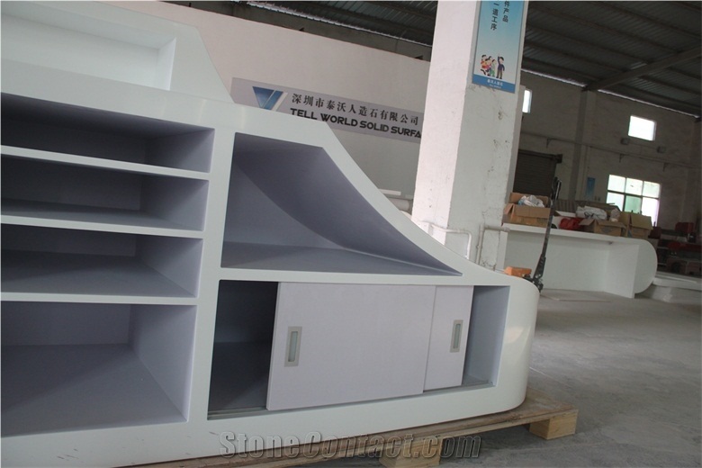 Exclusive Shoes Shape Reception Desk with Cabinets