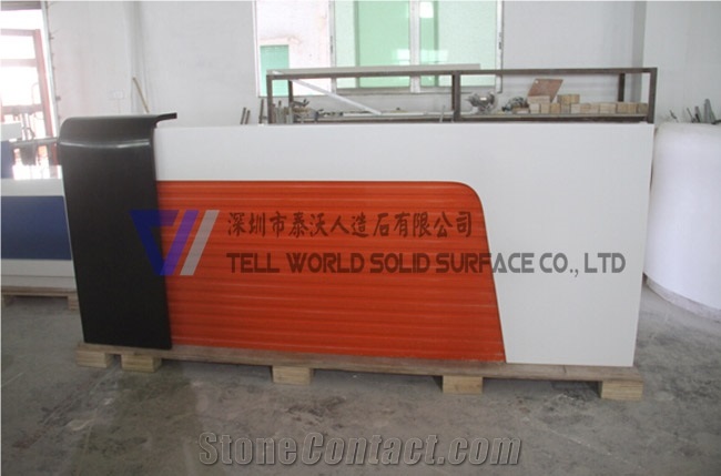 Fancy Reception Desk Solid Surface Counter Top