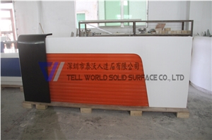 Fancy Reception Desk Solid Surface Counter Top