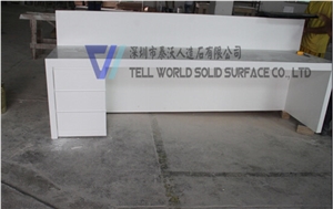 Fancy Reception Desk Solid Surface Counter Top