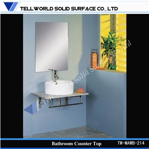 High Gloss Solid Surface Wash Sinks Wall Hung Wash Basins