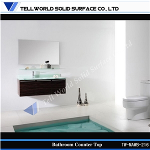 High Gloss Solid Surface Wash Sinks Wall Hung Wash Basins