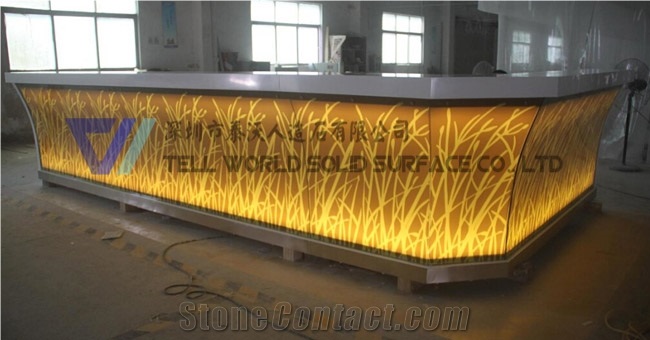 Led Wine Bar Counter Solid Surface Counter