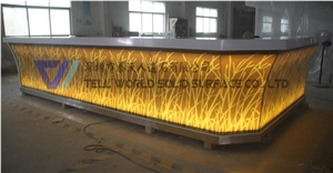 Led Wine Bar Counter Solid Surface Counter