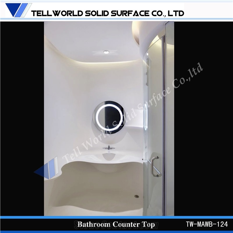 Luxury Bathroom White Manmade Stone Oval Basins & Sinks