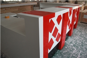 Modern Acrylic Bar Counter Red Bar Counter,Artificial Marble Counter