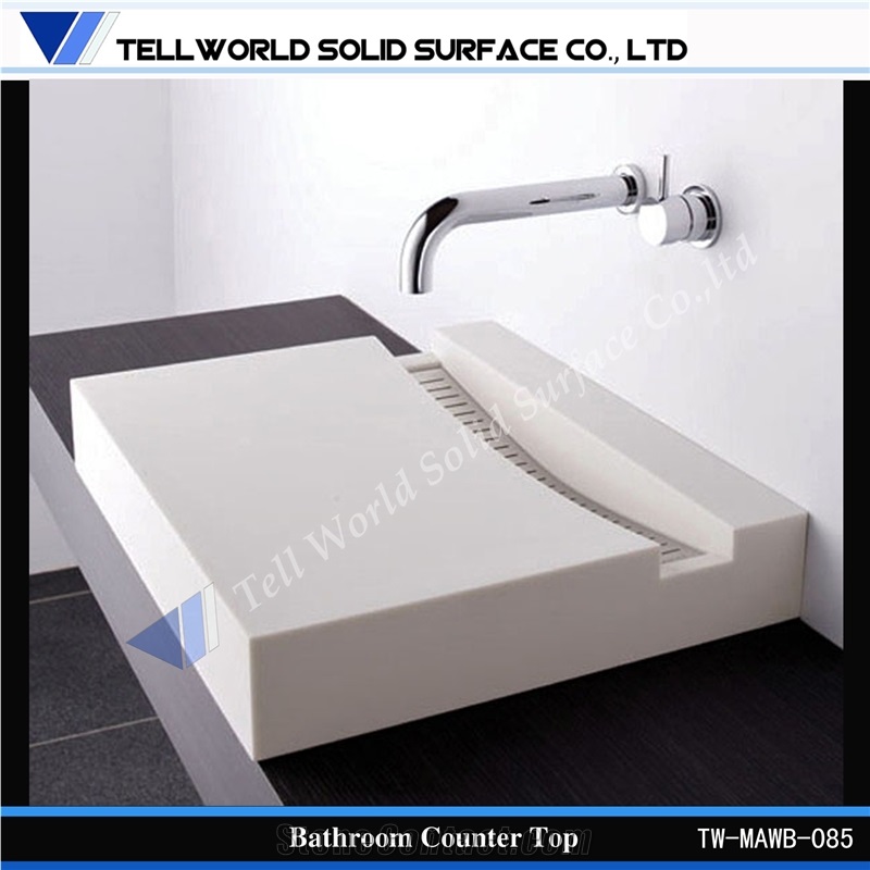 Modern Design Manmade Stone Sink/Pedestal Basins for Bathroom