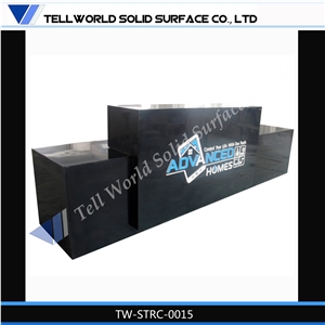 Modern Office Black Reception Desk with Customized Size