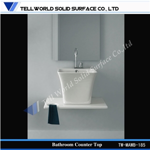 Modern Office Modified Solid Surface Vanity Basin With Quartz Stone Basin