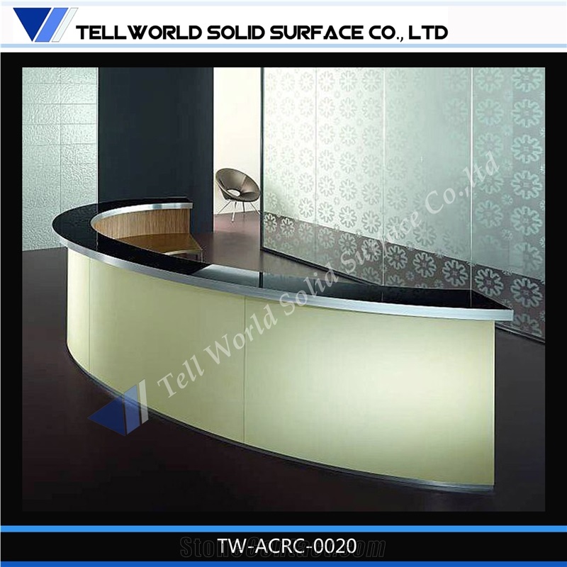 Modern White Beauty Reception Counter Desk,Acrylic Solid Surface Reception Desk
