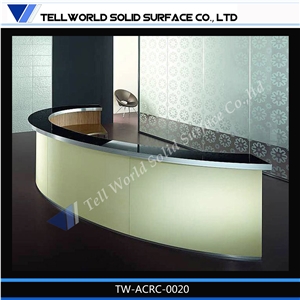 Modern White Beauty Reception Counter Desk,Acrylic Solid Surface Reception Desk