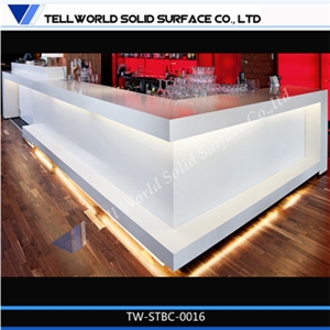 Modern Wine Bar Counter Solid Surface Top