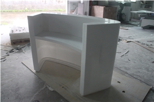 Pure Acrylic Artificial Marble Curved Reception Desk