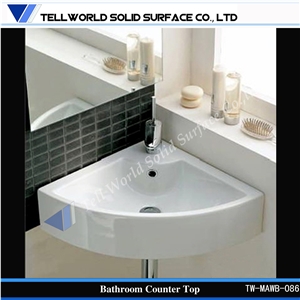 Solid Surface Corner Design Wash Basin