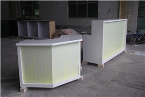 Solid Surface White Marble Reception Desk