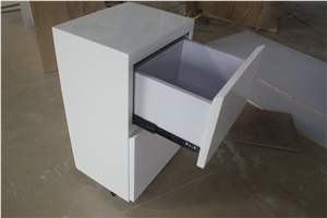 Solid Surface White Marble Reception Desk