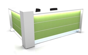 Translucent Green Glass Reception Desk Backlit Countertop