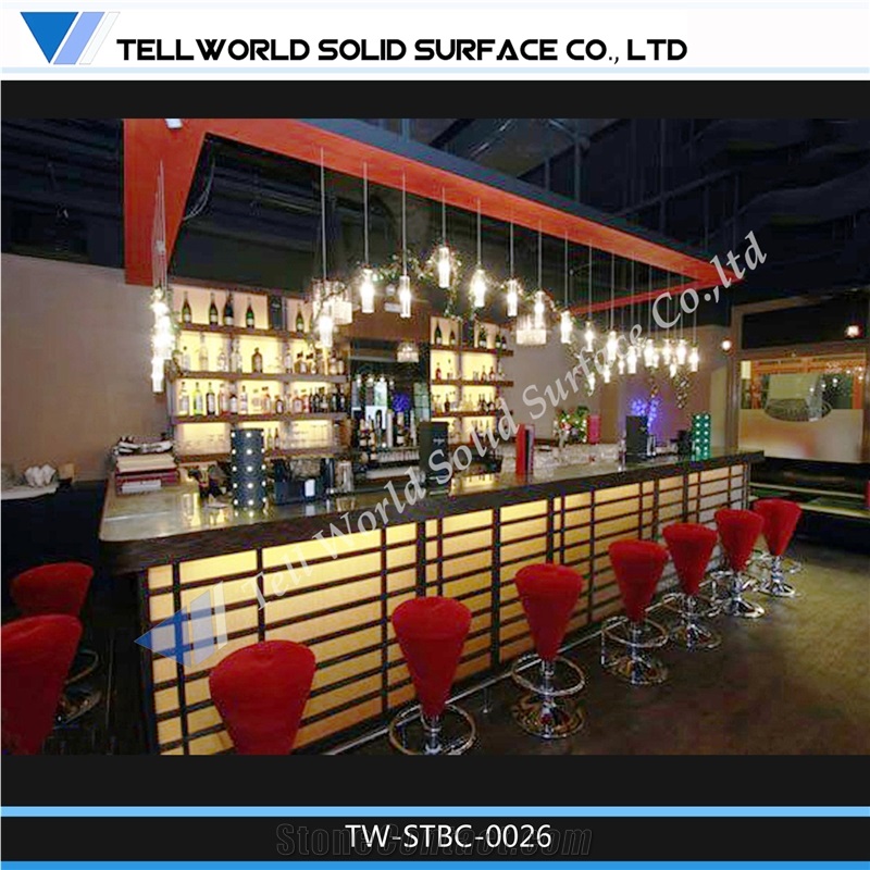 Western Restaurant Led Illuminated Bar Counter