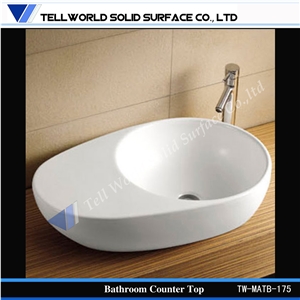 White Solid Surface Acrylic Washing Sink