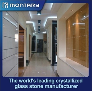 Pure White Artificial Crystallized Glass House Interior Decoration Stone