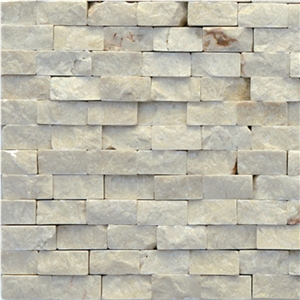 Modern Fauve Natural Split Surface White Marble Stone Mosaic