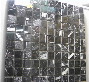Black White Vein Marble(Black Marquina Marble) Slabs & Tiles, China Black Marble