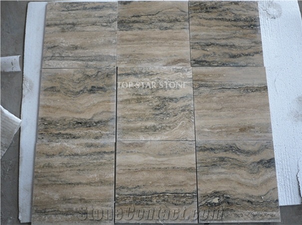 Honed Silver Grey Travertine Floor Tiles, Siena Silver Grey Travertine