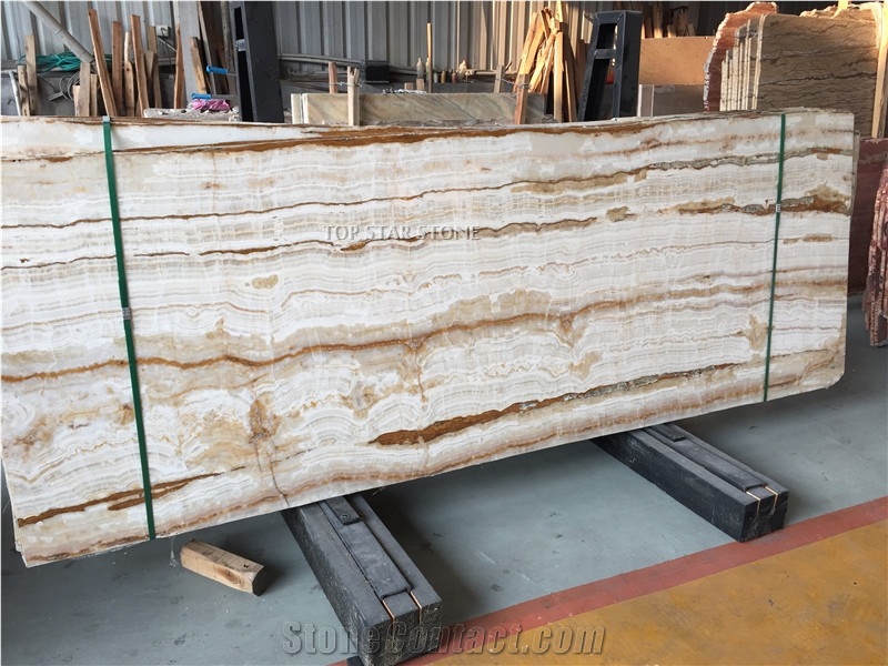 Iran White Straight Line Wood Grain Traonyx Marble Slabs & Tiles