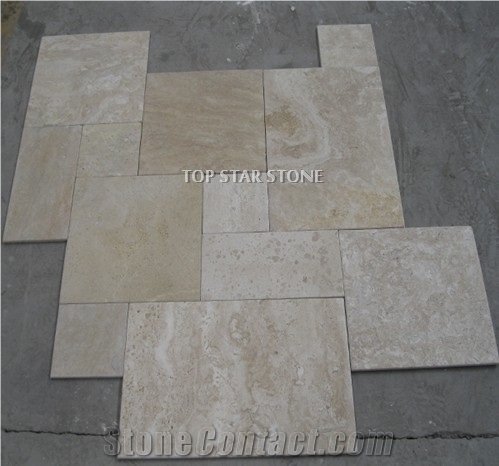 Tumbled Travertine French Pattern for Floor