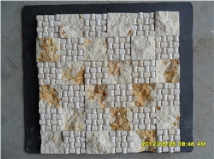 Beige Marble Split Mosaic Wall Cladding
