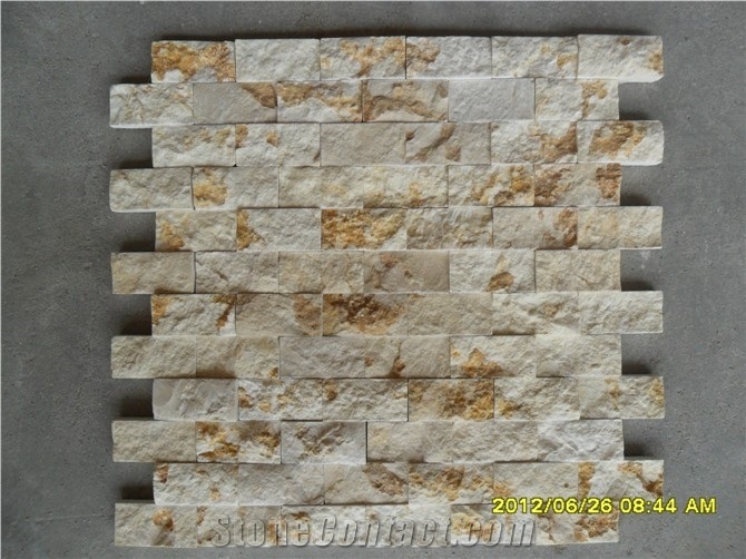 Bottocino Marble Split Face Mosaic for Wall Design