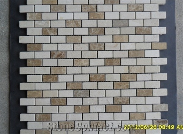 Wholesale Linear Strips Beige Travertine Mosaic, Hot Sell Mosaic Design on Sales, China Mosaic Tile