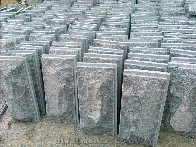 Chinese Natural G654 Dark Grey Granite Mushroomed Wall Cladding Stone