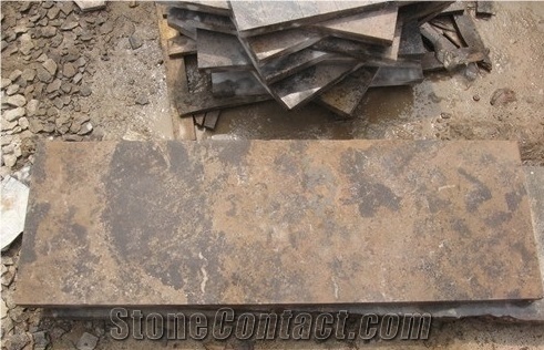 Bronze Limestone Tiles,Brown Limestone, Rusty Manchu Caviar Limestone