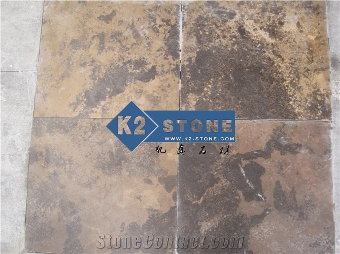 Brown Limestone Acid Coffee Limestone,Bronze Limestone Tiles,Brown Limestone,Rusty Manchu Caviar Limestone,Cappuccino Limestone Stairs & Step