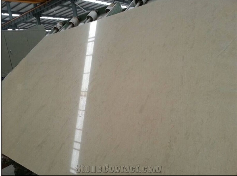 Bulgaria Vratza Limestone Polished Beige Limestone Slabs for Interior Building Floor & Wall Covering