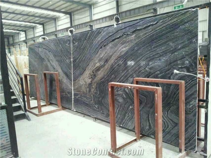 China Black Wood Vein Marble Tiles & Slabs,Ancient Wood Marble Polishing Slabs