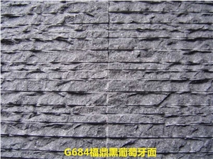 G684 Fuding Black Basalt Spilt Face Cultured Stone for Walling Tiles