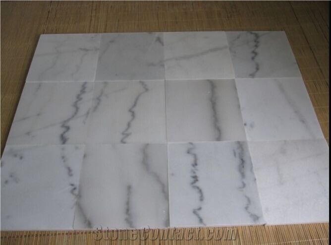 Polished China White Calacatta Marble Tiles