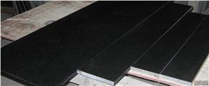 Polished G684 Fuding Black Basalt Steps & Staircase for Interior Home Building