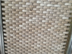 Tukey Classic Beige Travertine Mosaic Split Face for Walling Decor