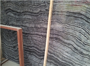 Antique Black Wood Vein Marble Tiles & Slabs, China Black Marble